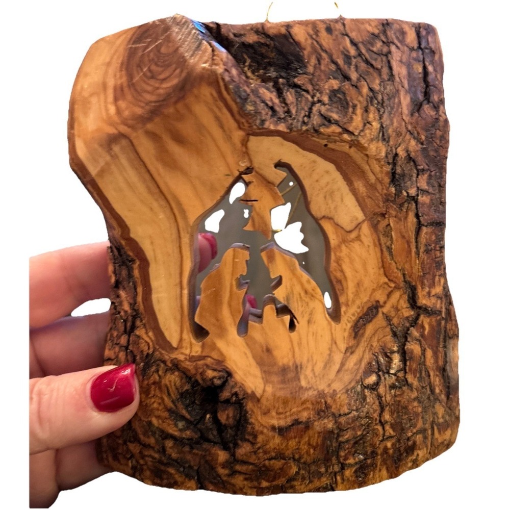 Hand Made NativityOlive Wood Carved Puzzle ‎ Bethlehem Christmas Ornament Israel